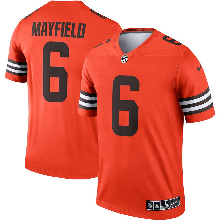 Men Cleveland Browns #6 Baker Mayfield Nike Orange Inverted Legend NFL Jersey